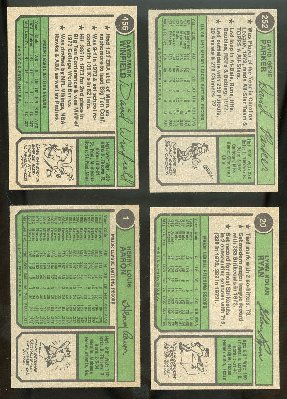 1974 Topps Baseball Complete Set (660) EX Winfield Parker