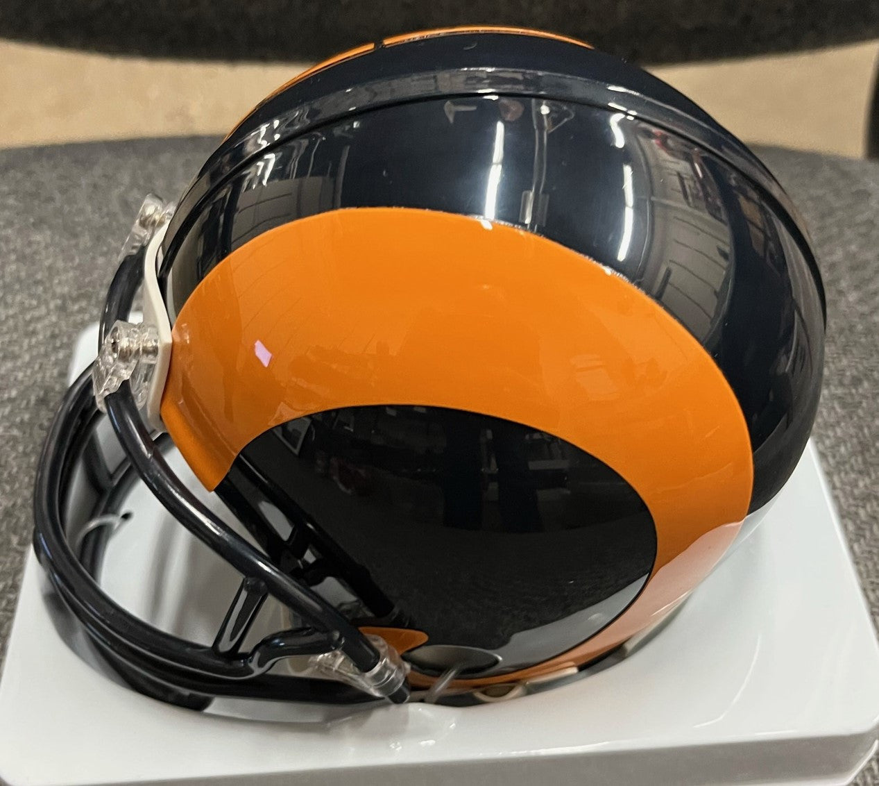 Marshall Faulk Autographed Signed Mini Helmet Rams JSA