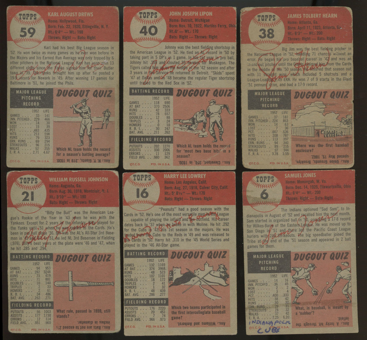 1953 Topps Baseball Lot Of 24 Low Grade Podres Loes Black