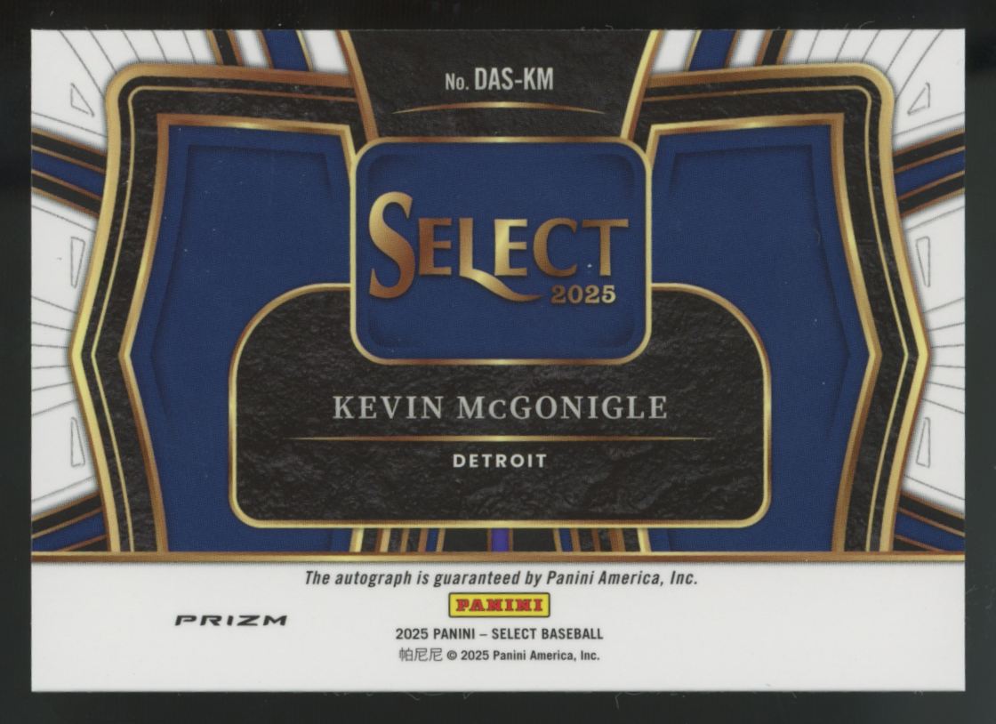2025 Panini Select Kevin McGonigle Diamond Action Silver Auto #DAS-KM