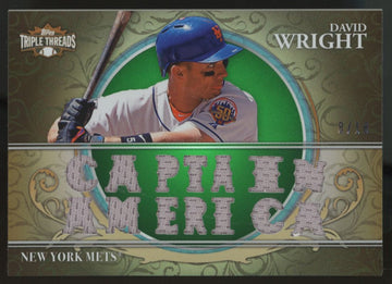 2013 Triple Threads David Wright Captain America Emerald Relic /18 #TTR-DW3