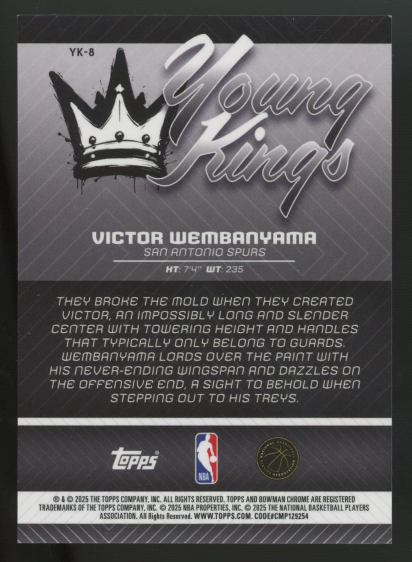 2025-26 Bowman Chrome Victor Wembanyama Young Kings Purple /250 #YK-8