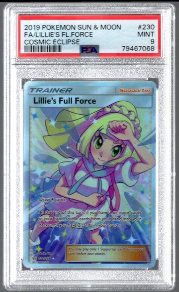 2019 Pokemon Lillie's Full Force Cosmic Eclipse Full Art #230 PSA 9