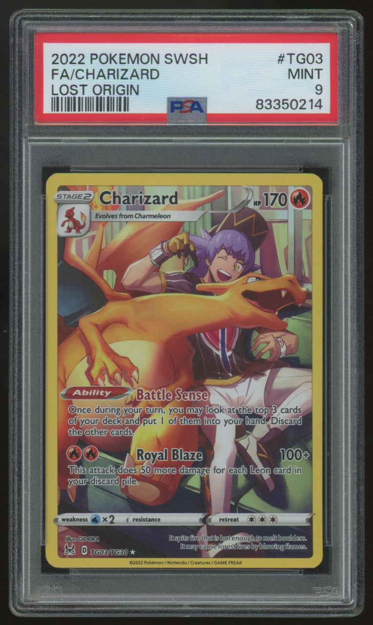 2022 Pokemon Charizard Lost Origin Full Art #TG03 PSA 9