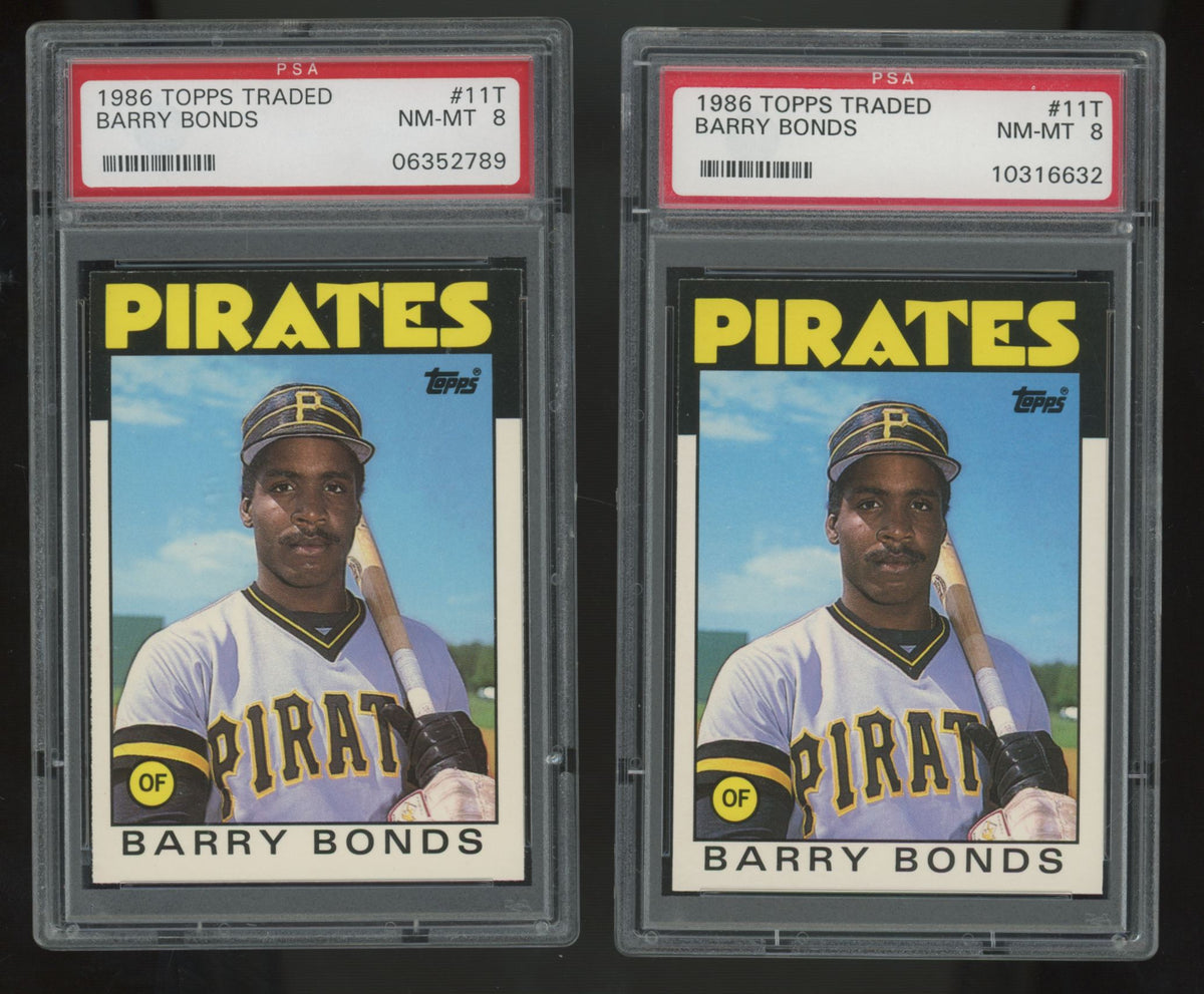 1986 Topps Traded Barry Bonds RC #11T PSA 8 (Lot Of 10) "A"