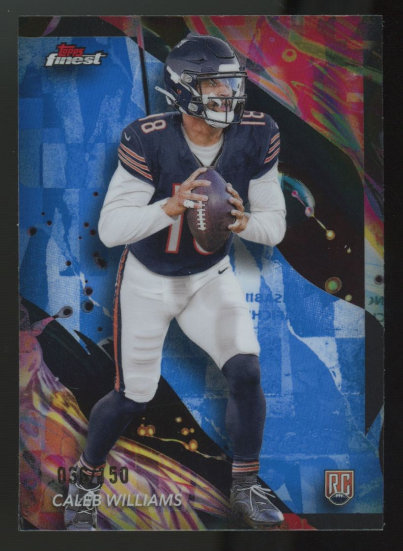2024 Topps Finest Caleb Williams RC Uncommon Blue Refractor /150 #161