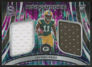2023 Panini Spectra Jayden Reed RC Celestial Rising Rookie Dual Patch /75