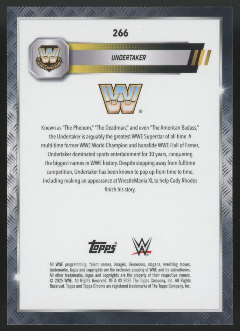 2025 Topps Chrome WWE Undertaker Image Variation SSP #266