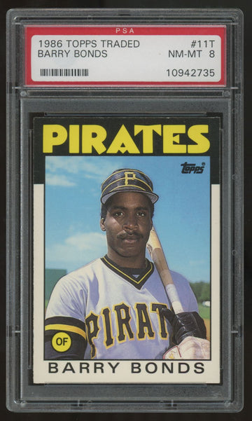 1986 Topps Traded Barry Bonds RC #11T PSA 8 *735