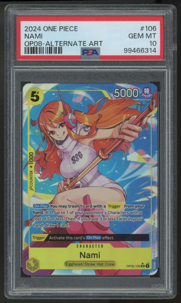 2024 One Piece Nami OP08 Alternate Art #106 PSA 10