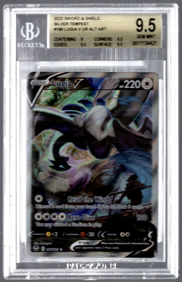 2022 Pokemon Lugia V Silver Tempest Alt Art #186 BGS 9.5