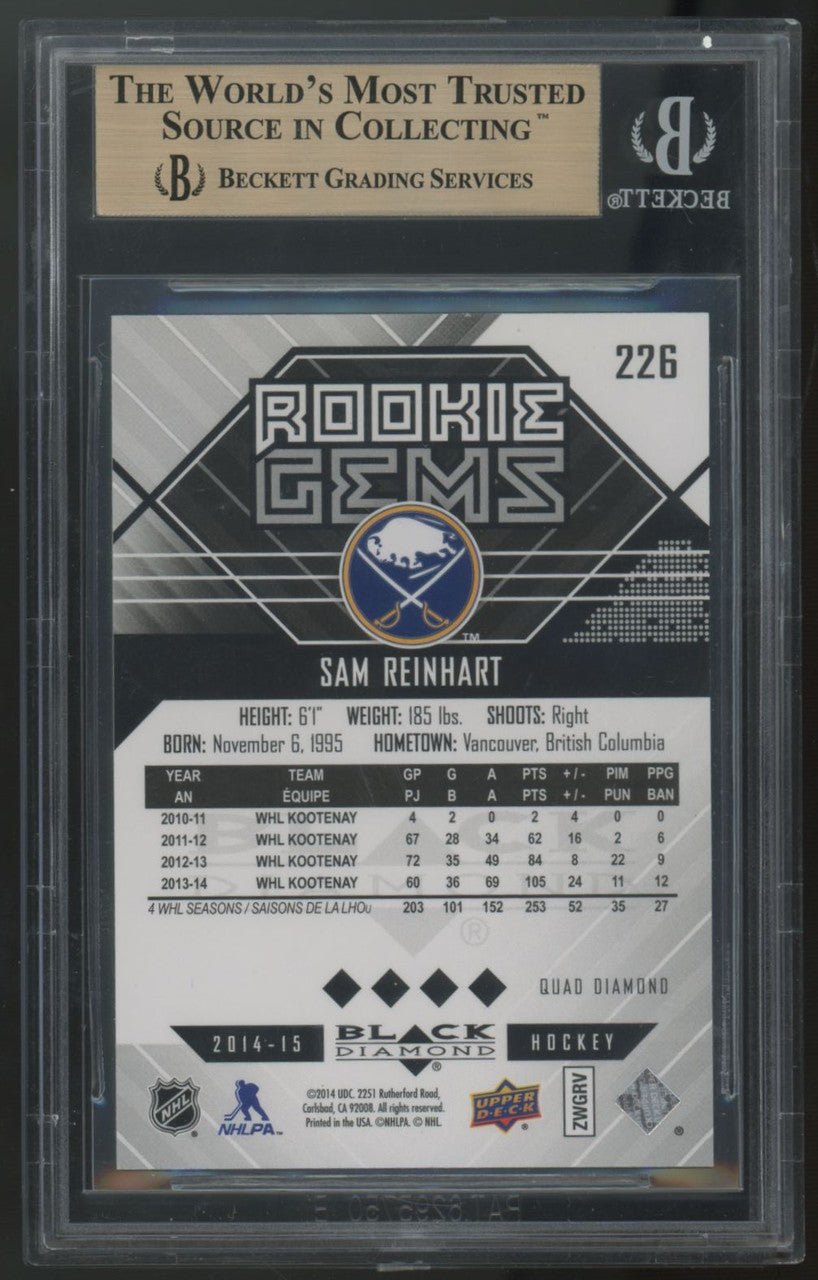 2014-15 Upper Deck Black Diamond Sam Reinhart RC Rookie Gems #226 BGS 9.5