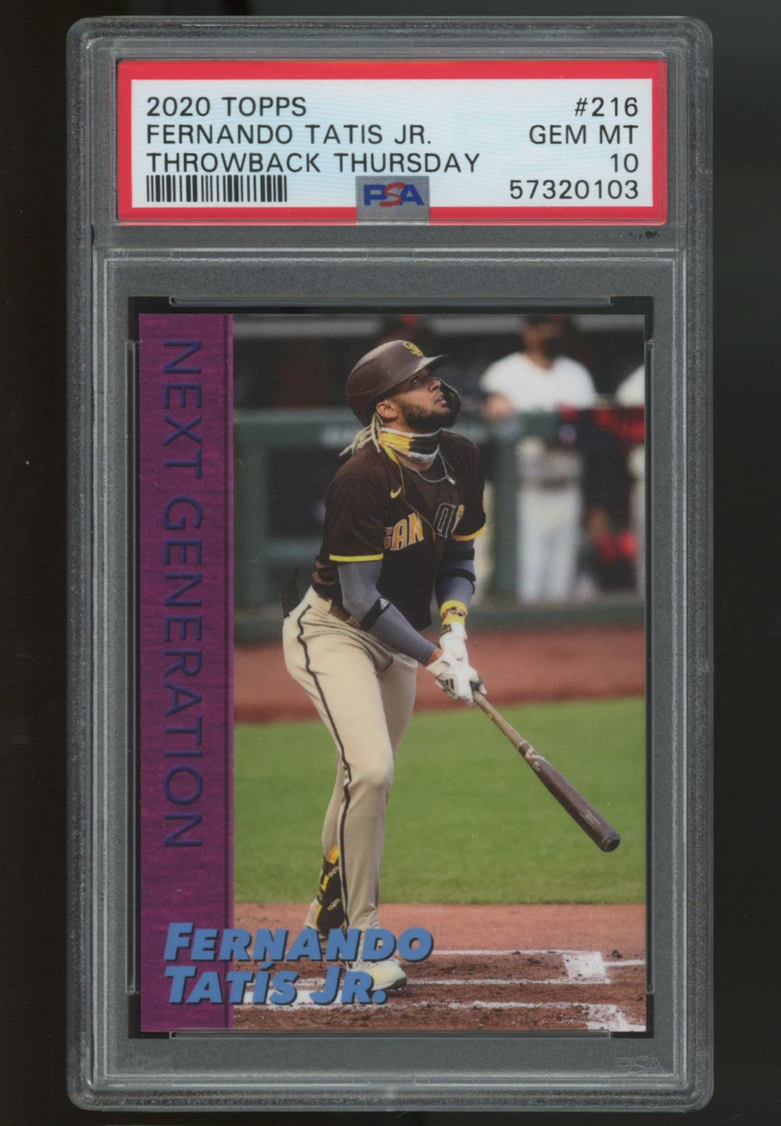 2020 Topps Fernando Tatis Jr. Next Generation Throwback Thursday #216 PSA 10