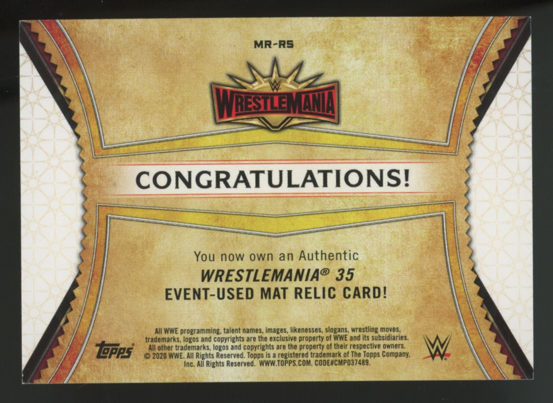 2020 Topps WWE Road To Wrestlemania Ronda Rousey Bronze Mat Relic /99 #MR-RS