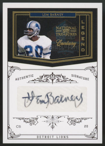 2011 National Treasures Lem Barney Legend Auto /25 #162 "B"