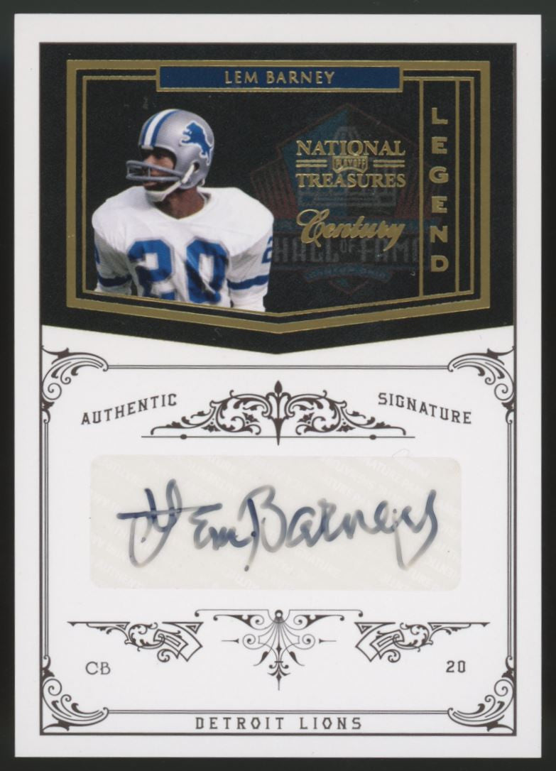 2011 National Treasures Lem Barney Legend Auto /25 #162 "B"