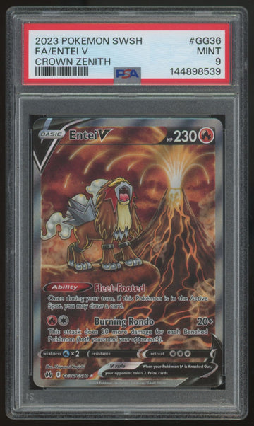 2023 Pokemon Entei V Crown Zenith Full Art #GG36 PSA 9 (C)