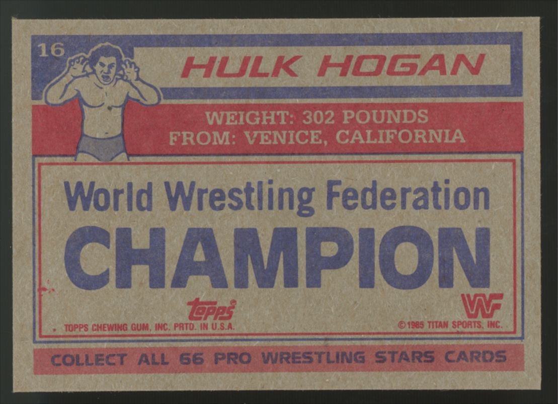 1985 Topps WWF Wrestling Complete Set (66) 2 Hogan RCs NM Overall