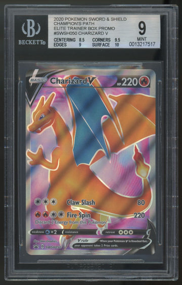 2020 Pokemon Charizard V Champions Path Elite Trainer Box Promo #SWSH050 BGS 9 C