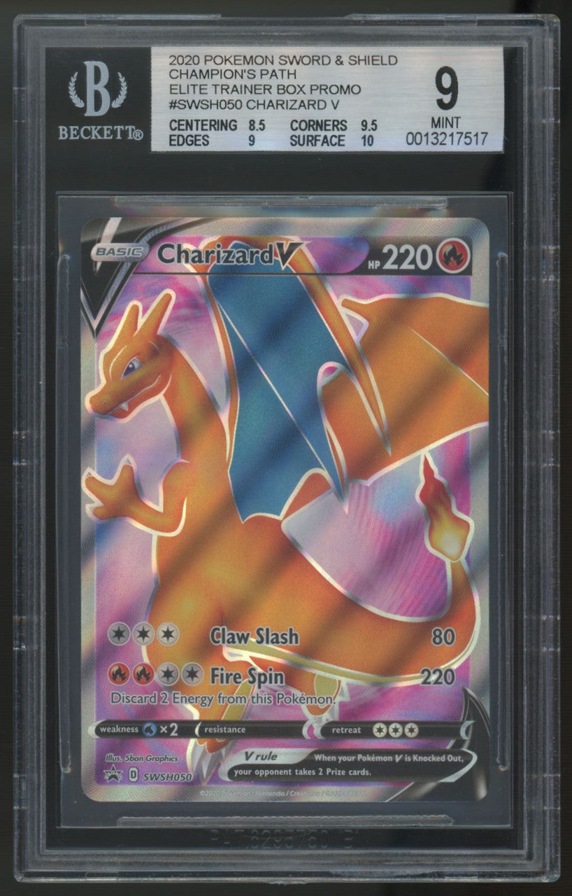 2020 Pokemon Charizard V Champions Path Elite Trainer Box Promo #SWSH050 BGS 9 C
