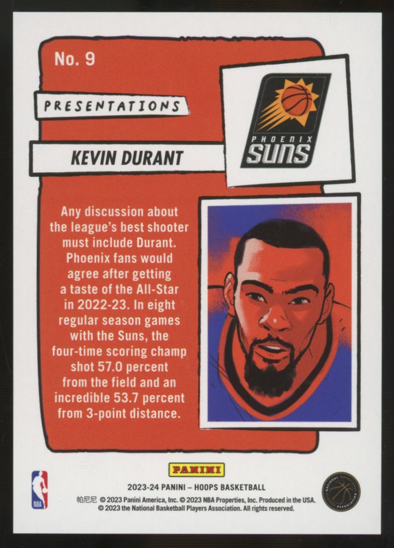 2023-24 Panini NBA Hoops Kevin Durant Presentations SSP #9
