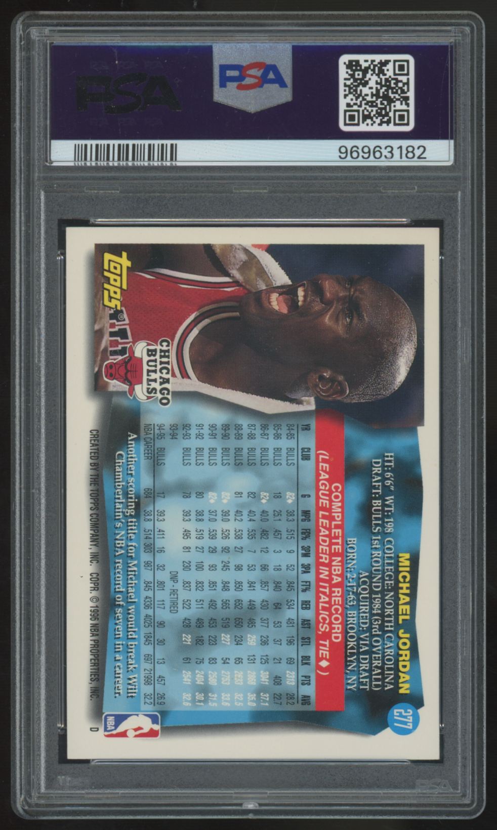 1995-96 Topps Michael Jordan #277 PSA 9