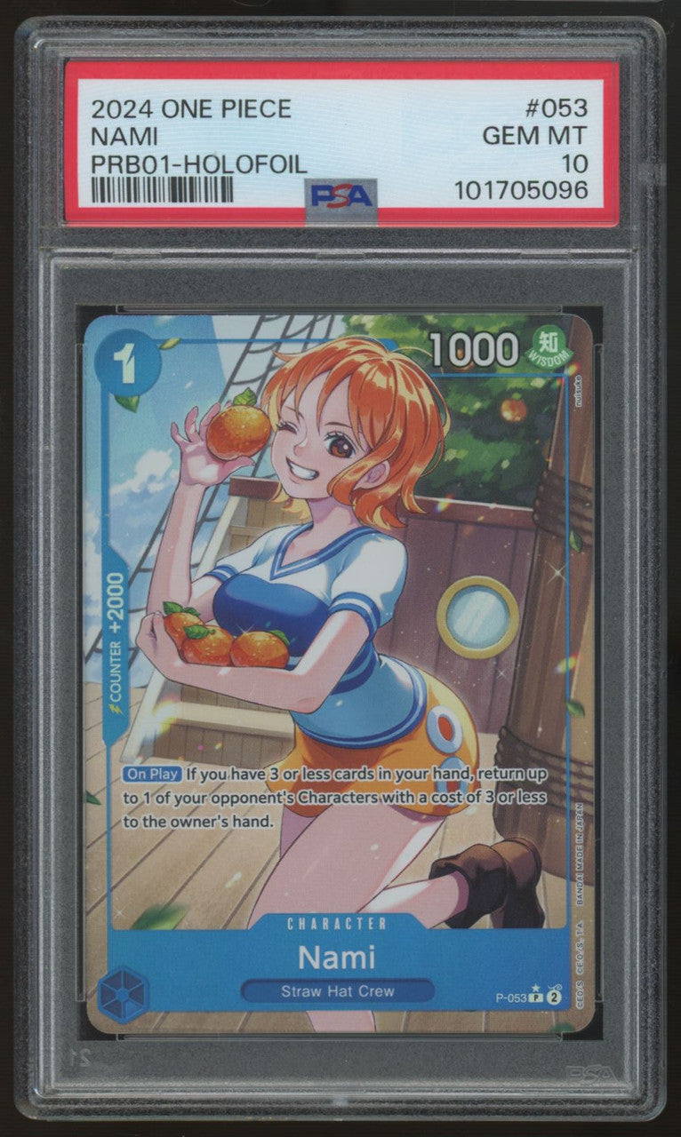 2024 One Piece Nami PRB01 Holofoil #053 PSA 10
