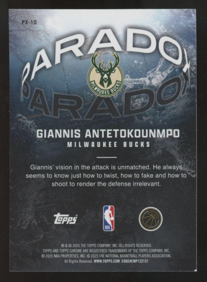 2025-26 Topps Chrome Giannis Antetokounmpo Paradox #PX-10
