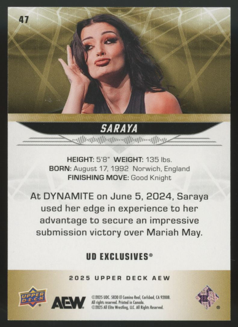 2025 Upper Deck AEW Saraya Exclusives /100 #47