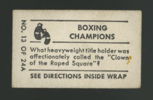 1948 Topps Magic Max Baer Boxing Champions #13 VG