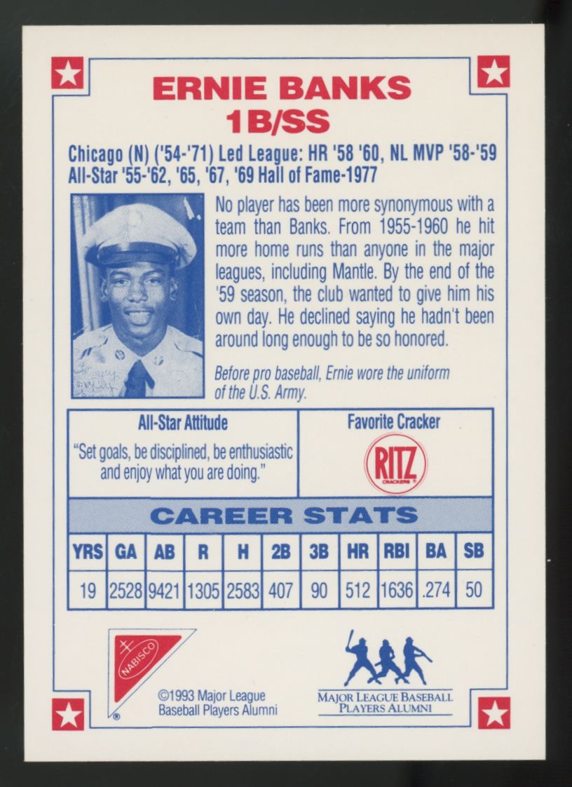 1993 Nabisco Ernie Banks All Star Auto