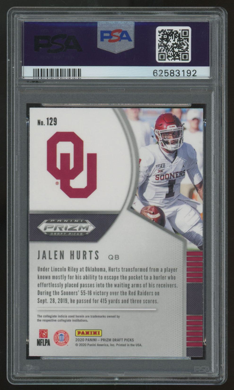 2020 Panini Prizm Draft Picks Jalen Hurts RC #129 PSA 10