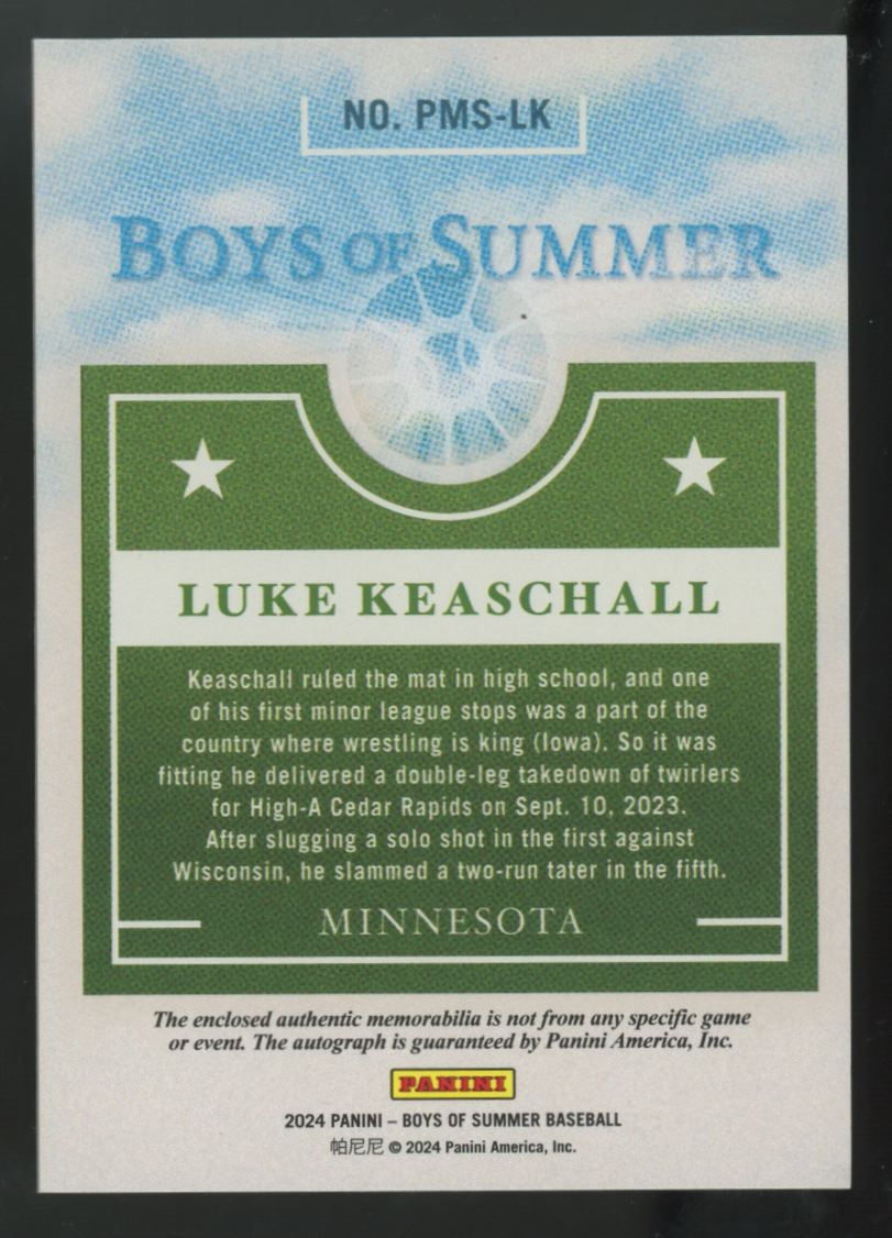 2024 Boys Of Summer Luke Keaschall Red Patch Auto /49 #PMS-LK