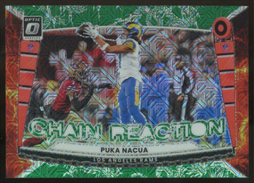 2025 Panini Donruss Optic Puka Nacua Chain Reaction Dragon Prizm /24 #10