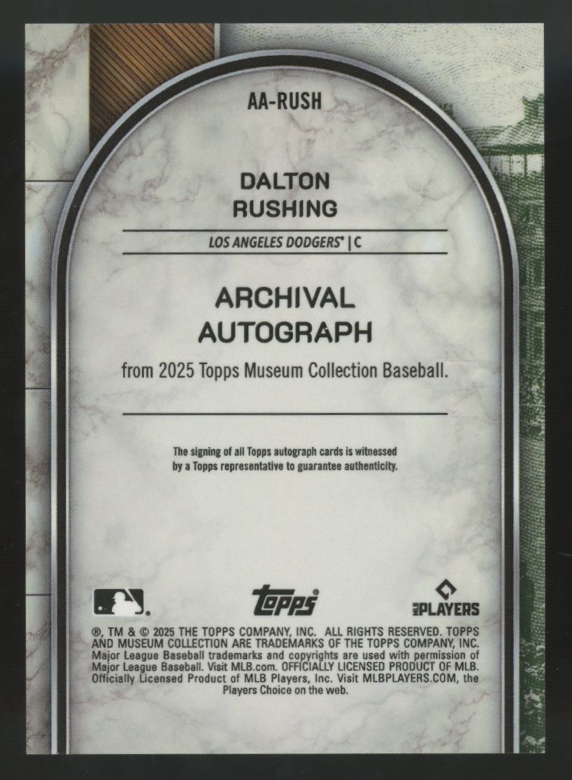 2025 Topps Museum Dalton Rushing RC Gold Archival Auto /149 #AA-RUSH