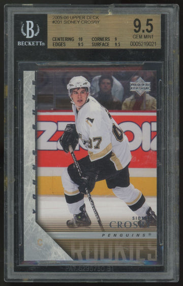 2005-06 Upper Deck Sidney Crosby RC Young Guns #201 BGS 9.5