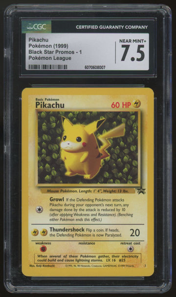 1999 Pokemon Pikachu League Promo #1 CGC 7.5