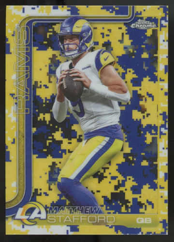 2025 Topps Chrome Matthew Stafford Team Camo Variation SSP #169