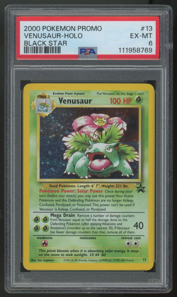 2000 Pokemon Venusaur Black Star Promo Holo #13 PSA 6