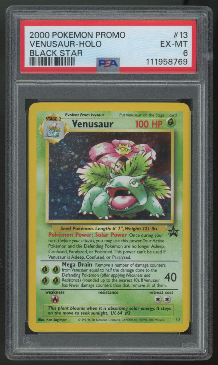 2000 Pokemon Venusaur Black Star Promo Holo #13 PSA 6
