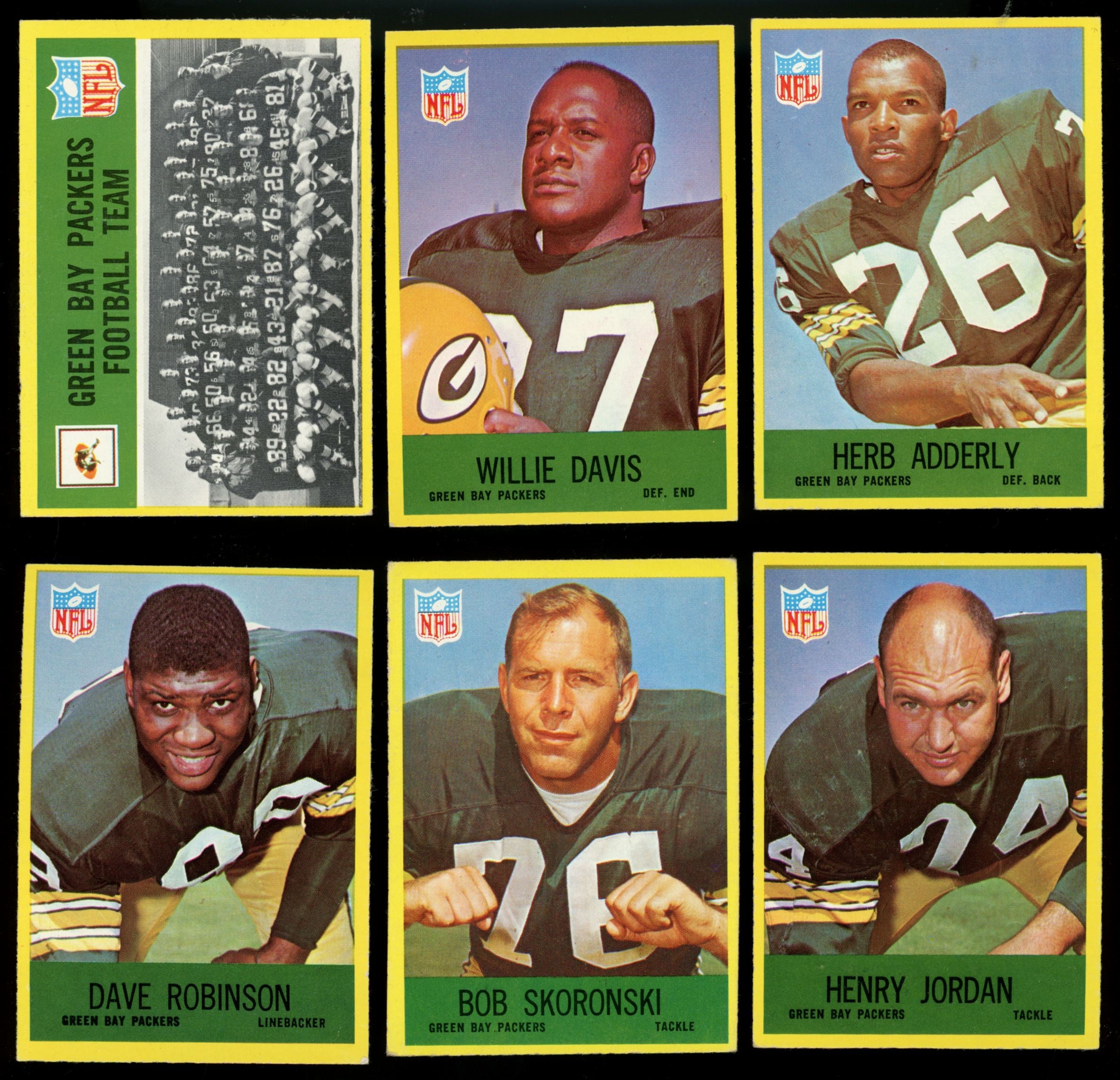 1967 Philadelphia Football Green Bay Packers Team Lot Of 11 (Not Complete) EX/MT