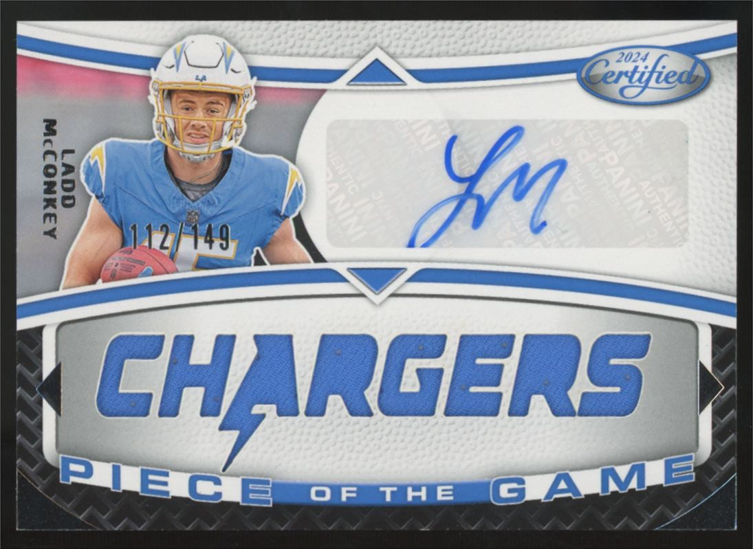 2024 Panini Certified Ladd McConkey RC Piece Of The Game Patch Auto RPA /149