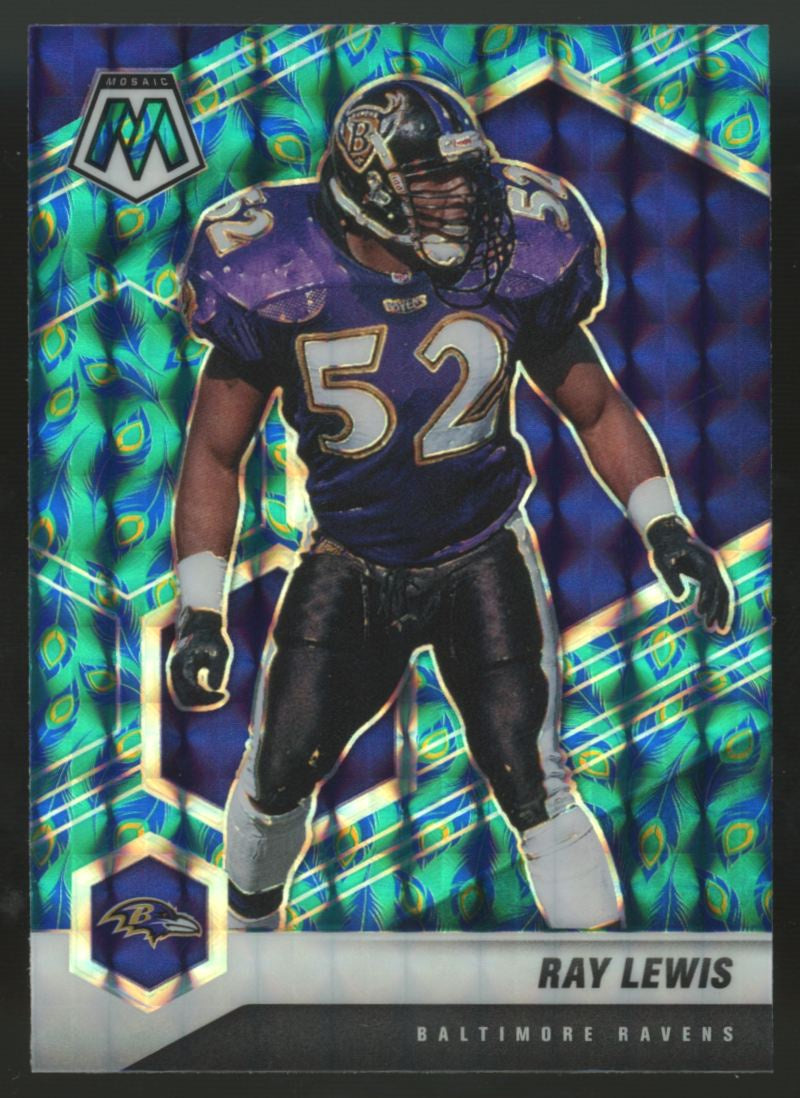 2021 Panini Mosaic Ray Lewis Peacock Choice Prizm SSP #21