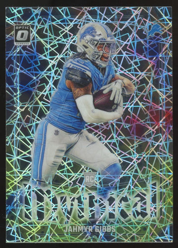 2023 Panini Donruss Optic Jahmyr Gibbs RC Mythical Prizm SSP #18