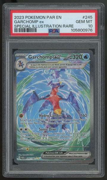 2023 Pokemon Garchomp ex Paradox Rift Special Illustration Rare #245 PSA 10
