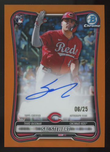 2026 Bowman Sal Stewart RC Chrome Orange Auto /25 #CRA-SS