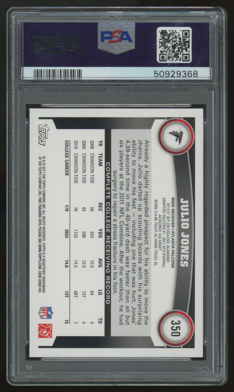 2011 Topps Julio Jones RC Ball At Chest #350 PSA 10