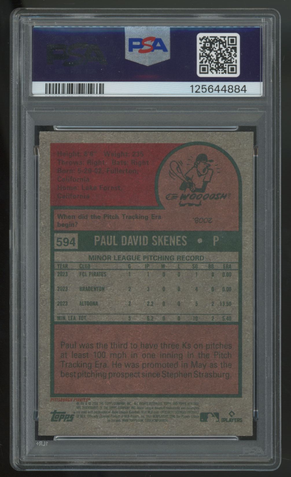 2024 Topps Heritage Paul Skenes RC #594 PSA 10 *884