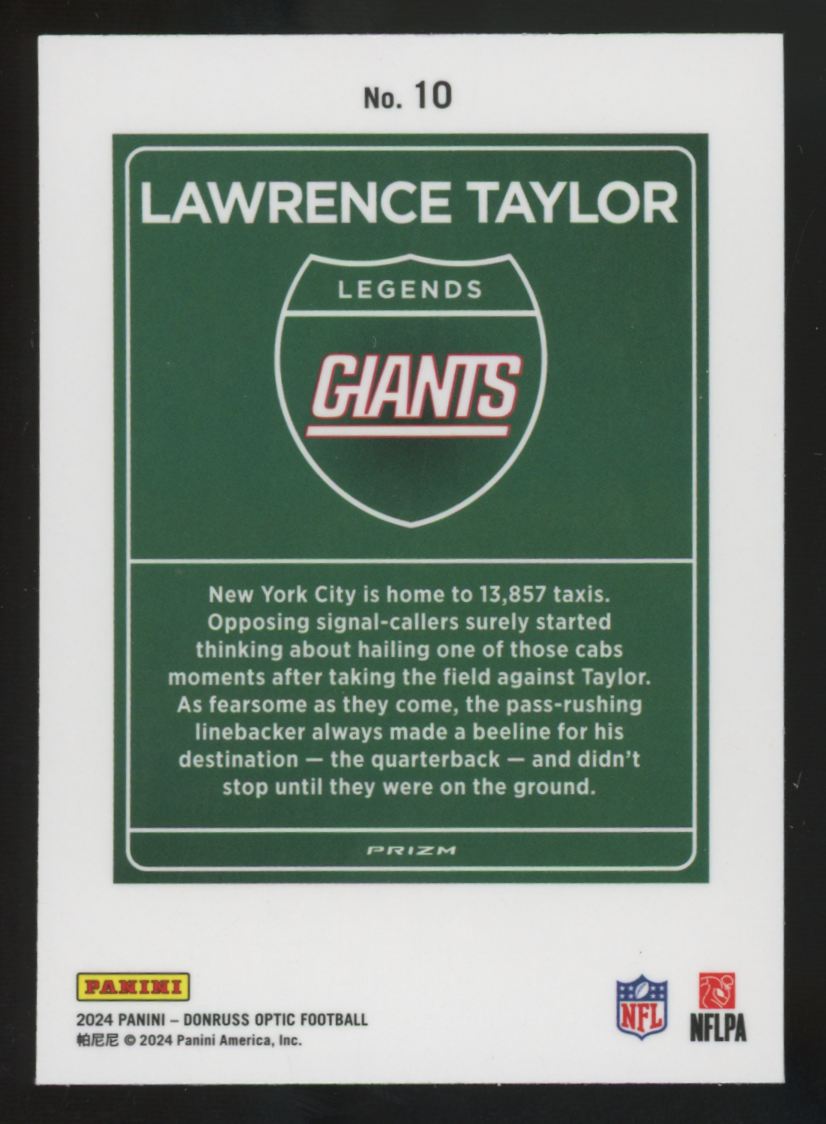 2024 Donruss Optic Lawrence Taylor Legends Downtown SSP #10