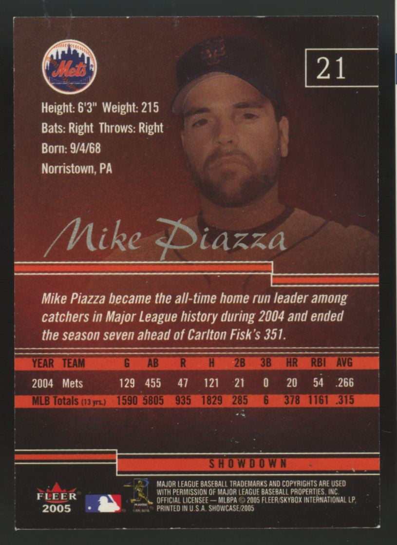 2005 Fleer Showcase Mike Piazza Red Showdown #21